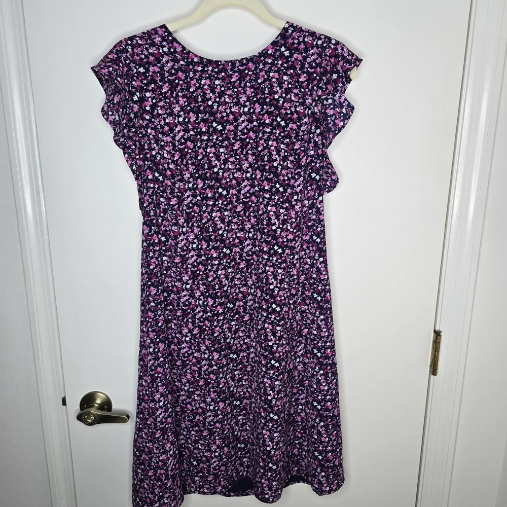 Michael Kors Pink and Purple Floral Midi Dress